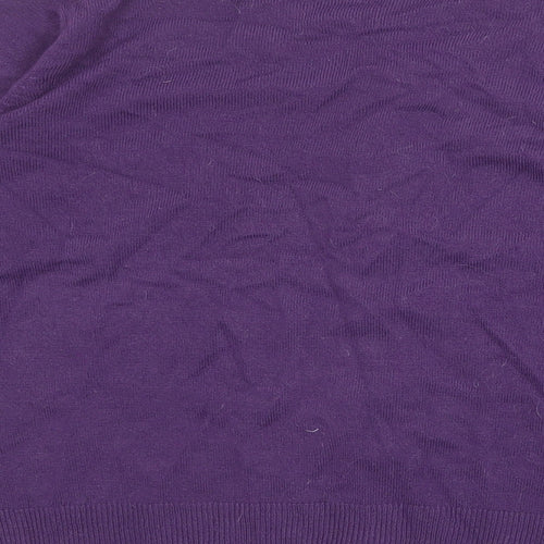 Marks and Spencer Womens Purple Round Neck Acrylic Cardigan Jumper Size 18