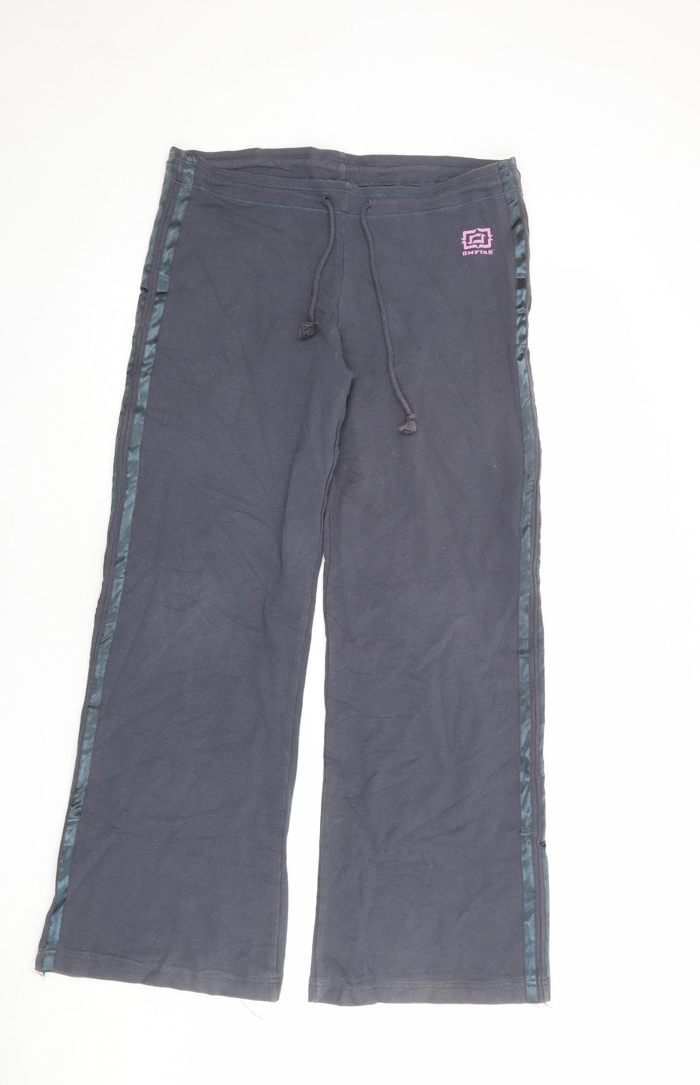 Onfire Womens Grey Cotton Jogger Trousers Size S L30 in Regular Drawstring