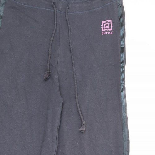 Onfire Womens Grey Cotton Jogger Trousers Size S L30 in Regular Drawstring