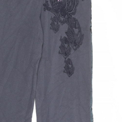 Onfire Womens Grey Cotton Jogger Trousers Size S L30 in Regular Drawstring