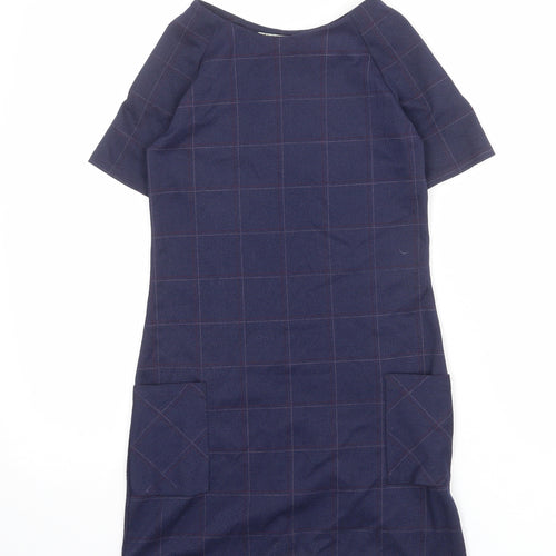 Innocence Girls Blue Geometric Polyester Shift Size 9 Years Round Neck Pullover