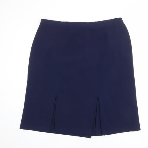 Hudson & Onslow Womens Blue Polyester A-Line Skirt Size 20 Zip