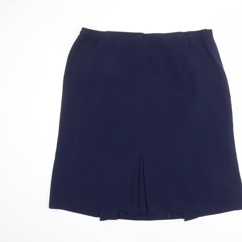 Hudson & Onslow Womens Blue Polyester A-Line Skirt Size 20 Zip