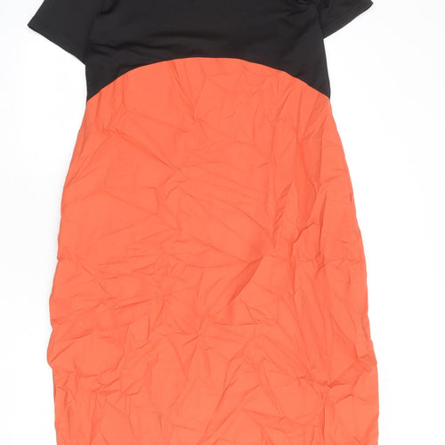FLORYDAY Womens Orange Polyester T-Shirt Dress Size M Round Neck Pullover