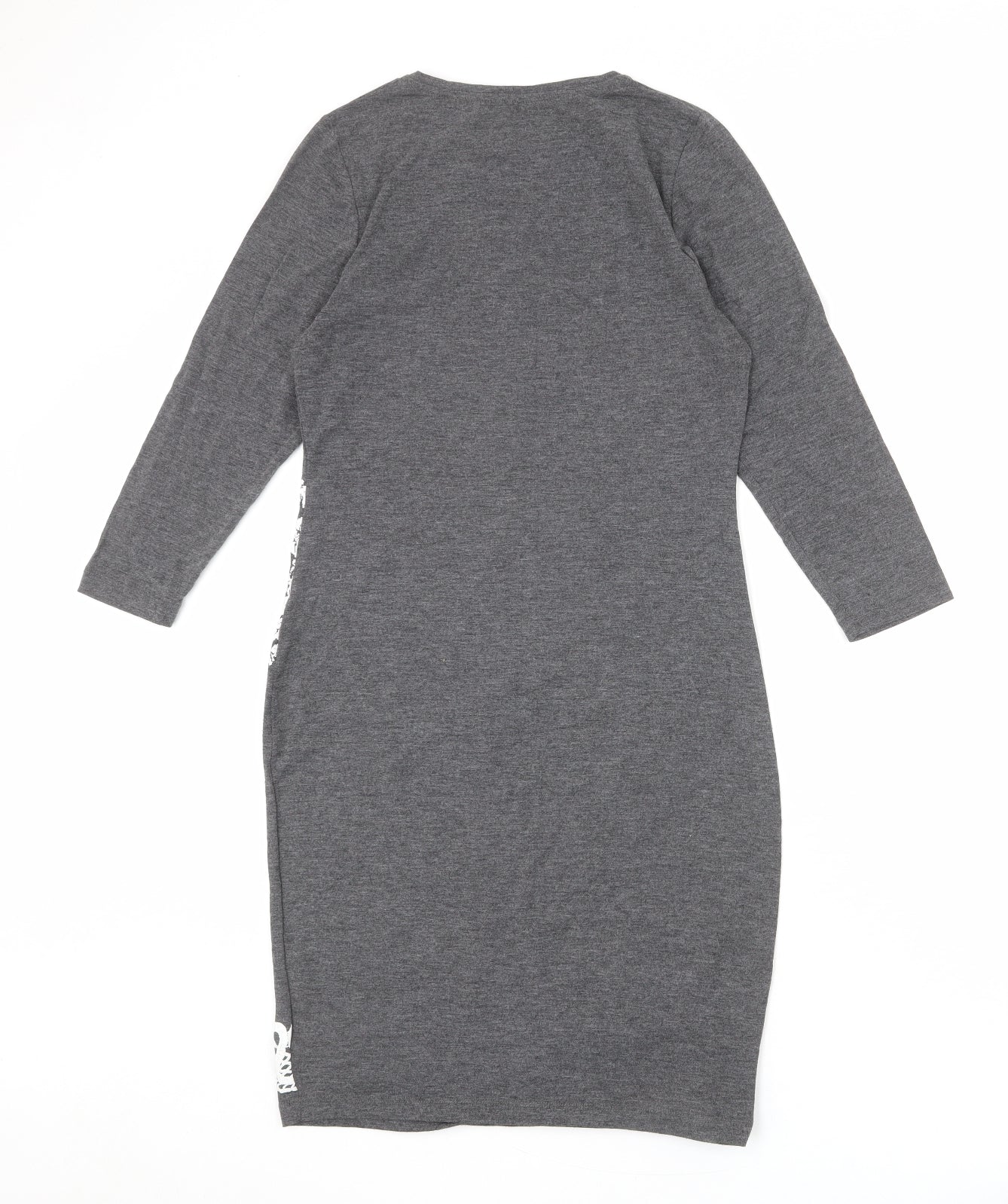 ASOS Womens Grey Geometric Polyester Shift Size 12 Round Neck Pullover