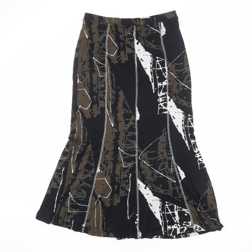 Chianti Womens Multicoloured Geometric Viscose Swing Skirt Size 10
