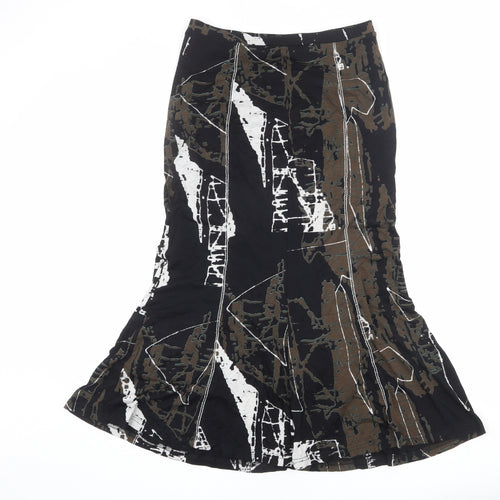 Chianti Womens Multicoloured Geometric Viscose Swing Skirt Size 10