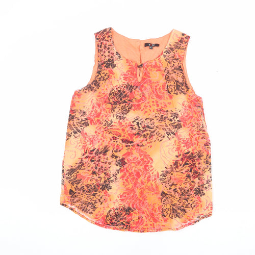 Yest Womens Multicoloured Geometric Viscose Basic Tank Size 10 Round Neck
