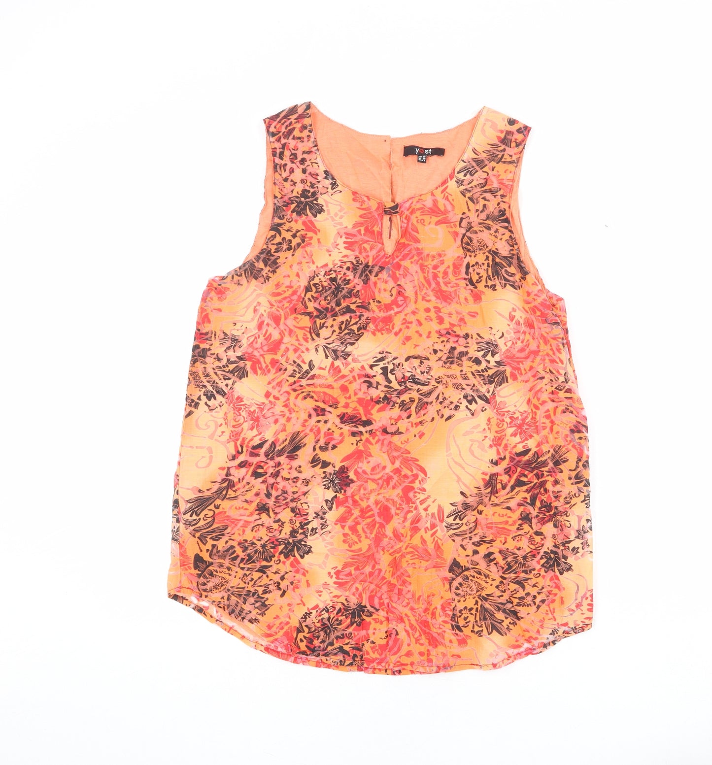 Yest Womens Multicoloured Geometric Viscose Basic Tank Size 10 Round Neck