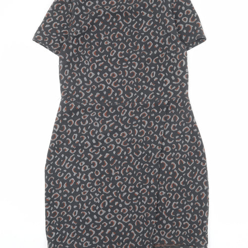 NEXT Womens Grey Geometric Polyester Shift Size 14 Round Neck Pullover