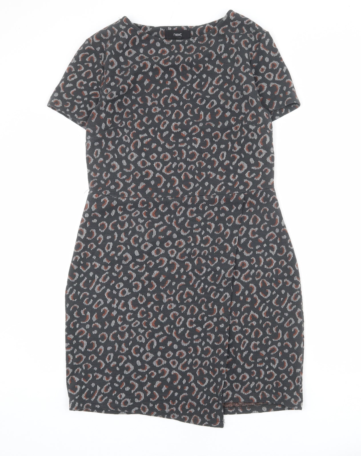 NEXT Womens Grey Geometric Polyester Shift Size 14 Round Neck Pullover