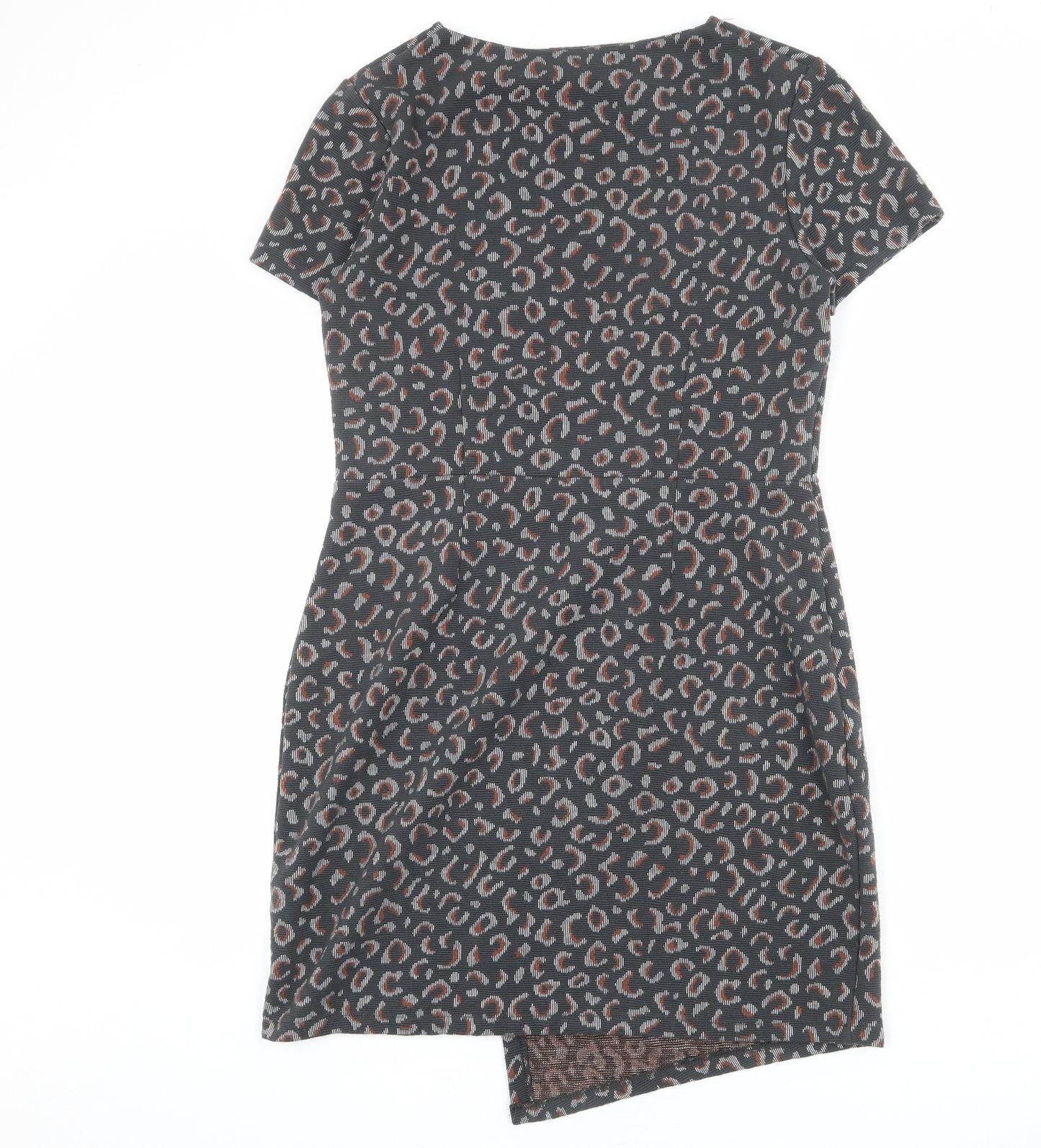 NEXT Womens Grey Geometric Polyester Shift Size 14 Round Neck Pullover