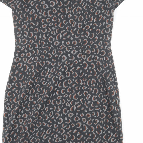 NEXT Womens Grey Geometric Polyester Shift Size 14 Round Neck Pullover