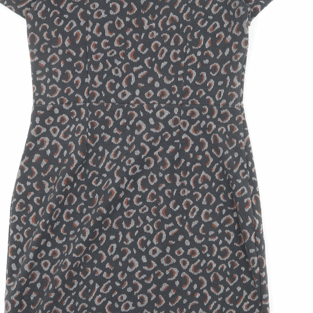 NEXT Womens Grey Geometric Polyester Shift Size 14 Round Neck Pullover