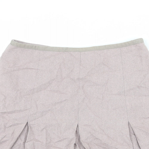 Monsoon Womens Pink Viscose Pleated Skirt Size 34 in Zip
