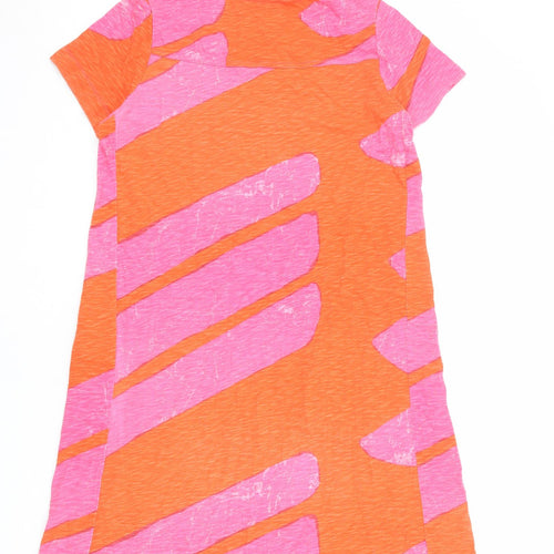FOIL Womens Pink Striped 100% Cotton A-Line Size S Round Neck Pullover