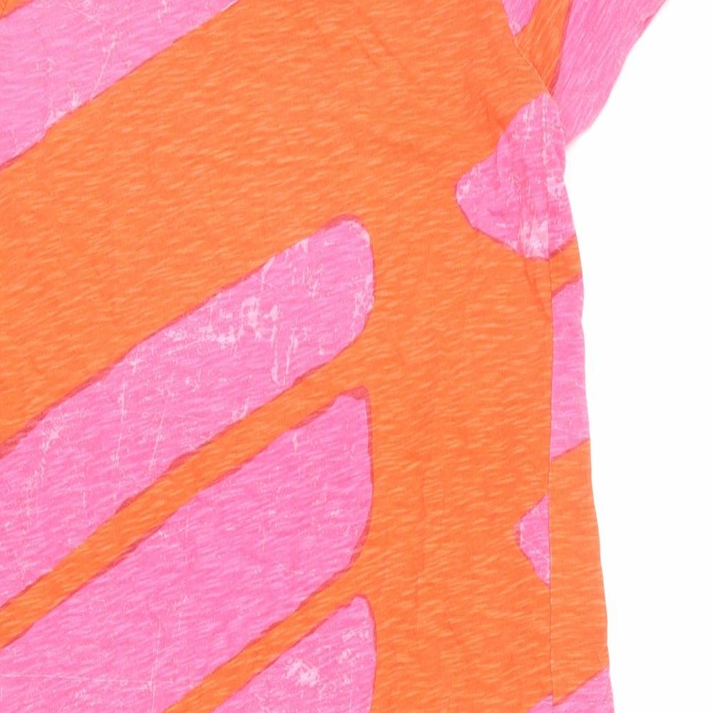 FOIL Womens Pink Striped 100% Cotton A-Line Size S Round Neck Pullover