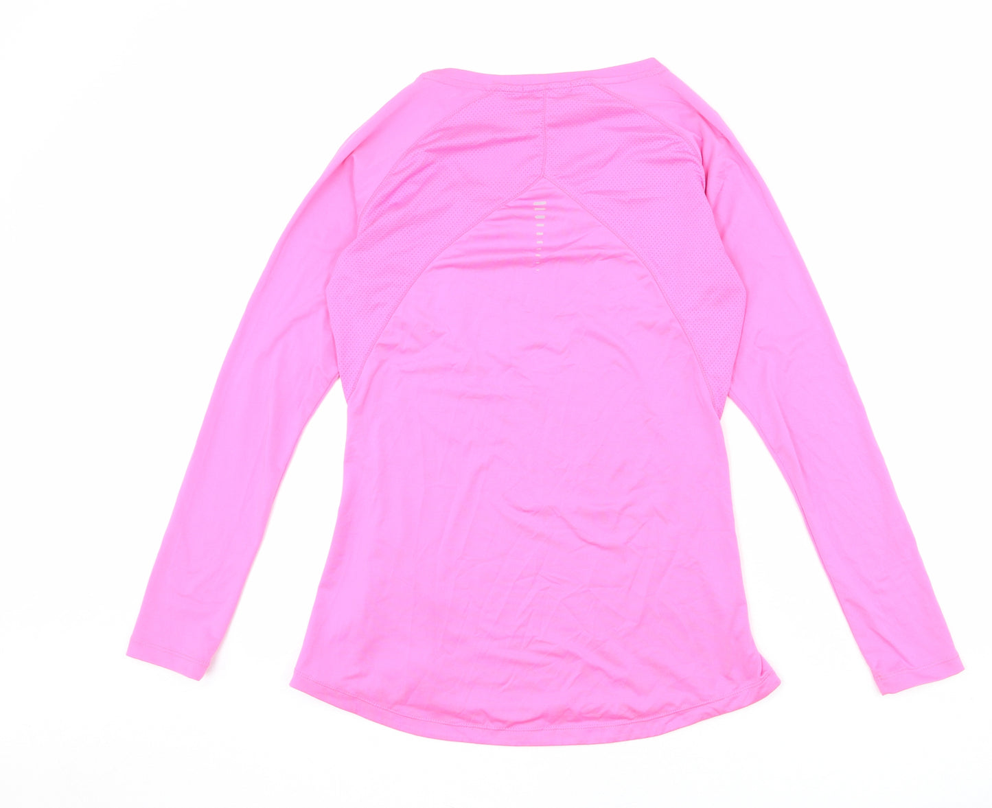 Elle Sport Womens Pink Polyester Basic T-Shirt Size S Scoop Neck Pullover