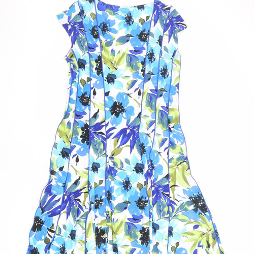 Roman Womens Multicoloured Floral Polyester Sheath Size 12 Round Neck Pullover