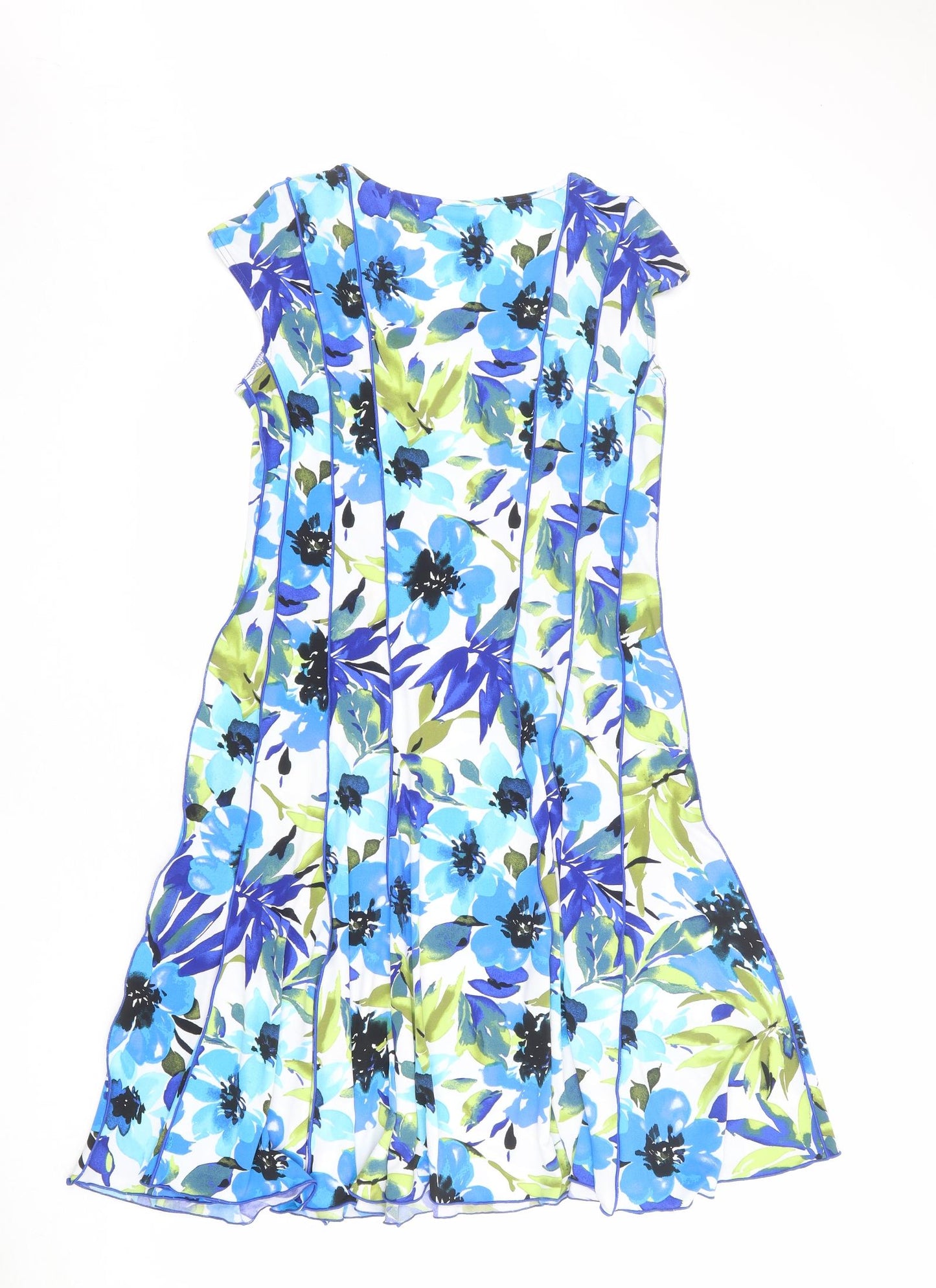 Roman Womens Multicoloured Floral Polyester Sheath Size 12 Round Neck Pullover