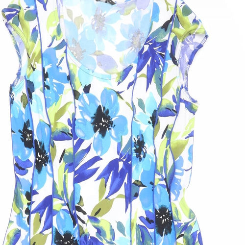 Roman Womens Multicoloured Floral Polyester Sheath Size 12 Round Neck Pullover