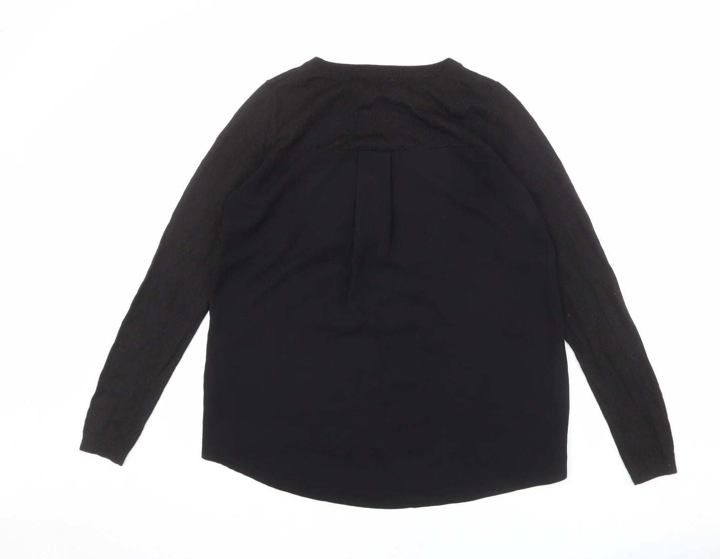 Topshop Womens Black Round Neck Polyester Pullover Jumper Size 10