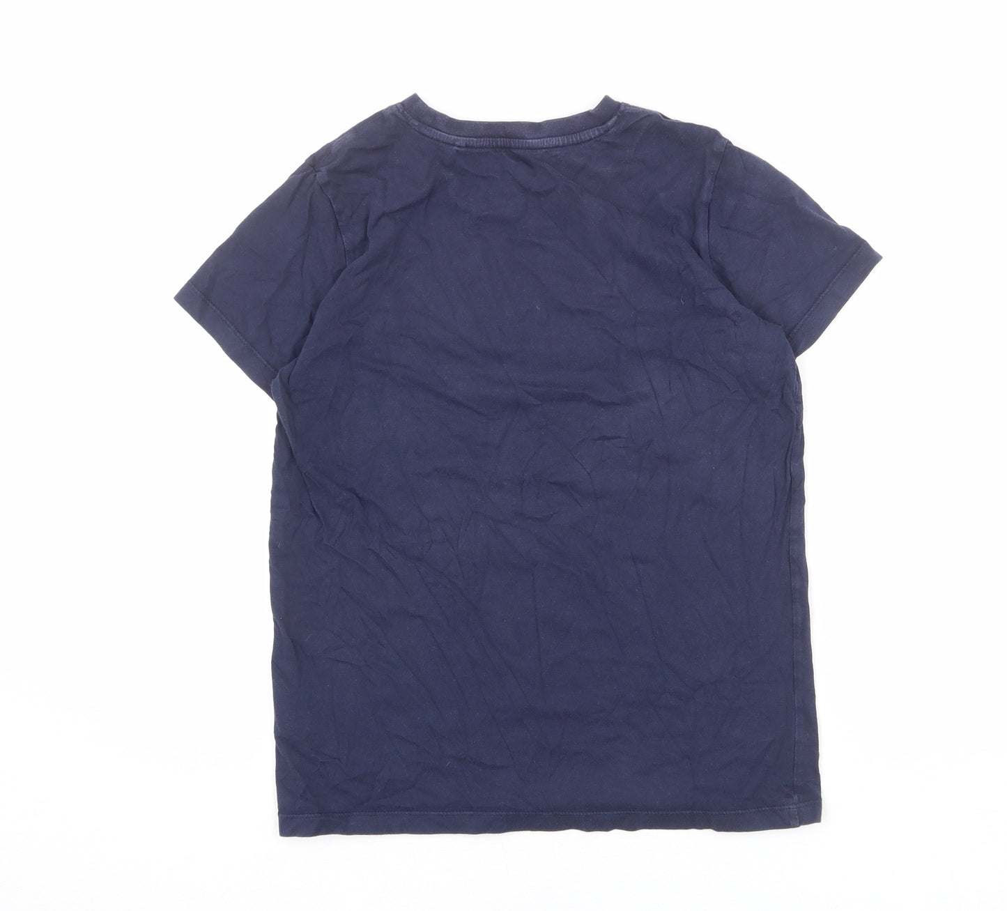 Debenhams Boys Blue 100% Cotton Basic T-Shirt Size 12-13 Years Round Neck Pullover - Game Changer Football