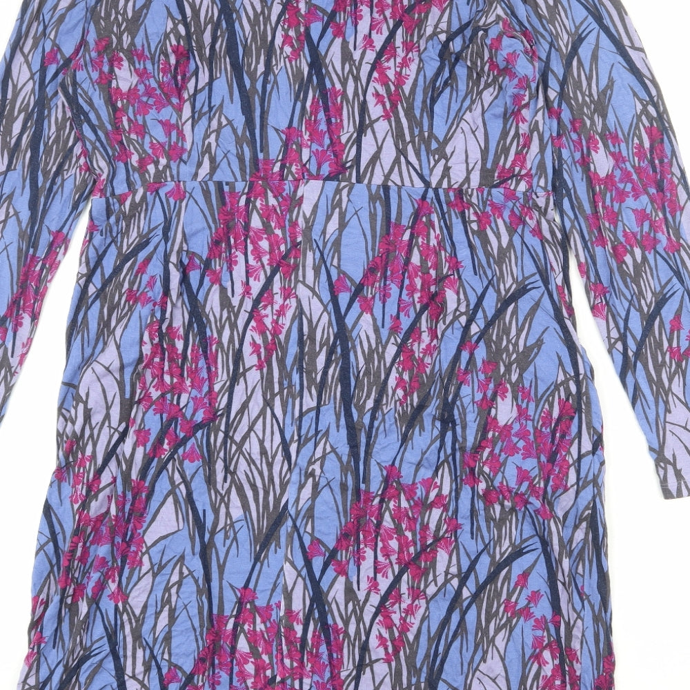 White Stuff Womens Multicoloured Floral Viscose A-Line Size 16 Cowl Neck Pullover