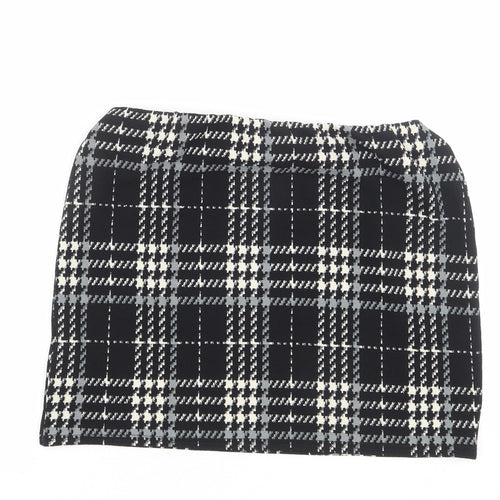 New Look Womens Black Plaid Polyester Bandage Skirt Size 16