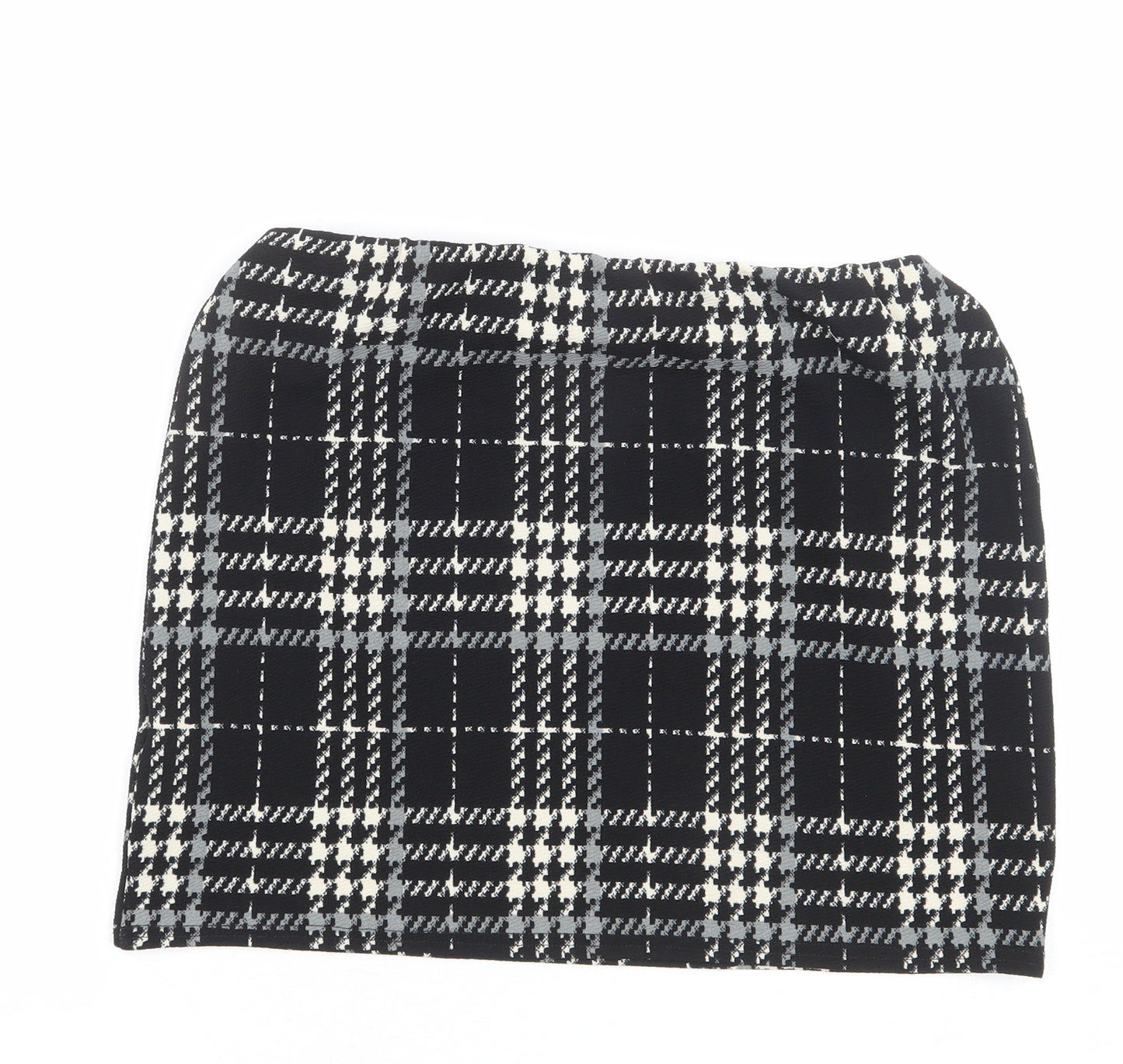 New Look Womens Black Plaid Polyester Bandage Skirt Size 16