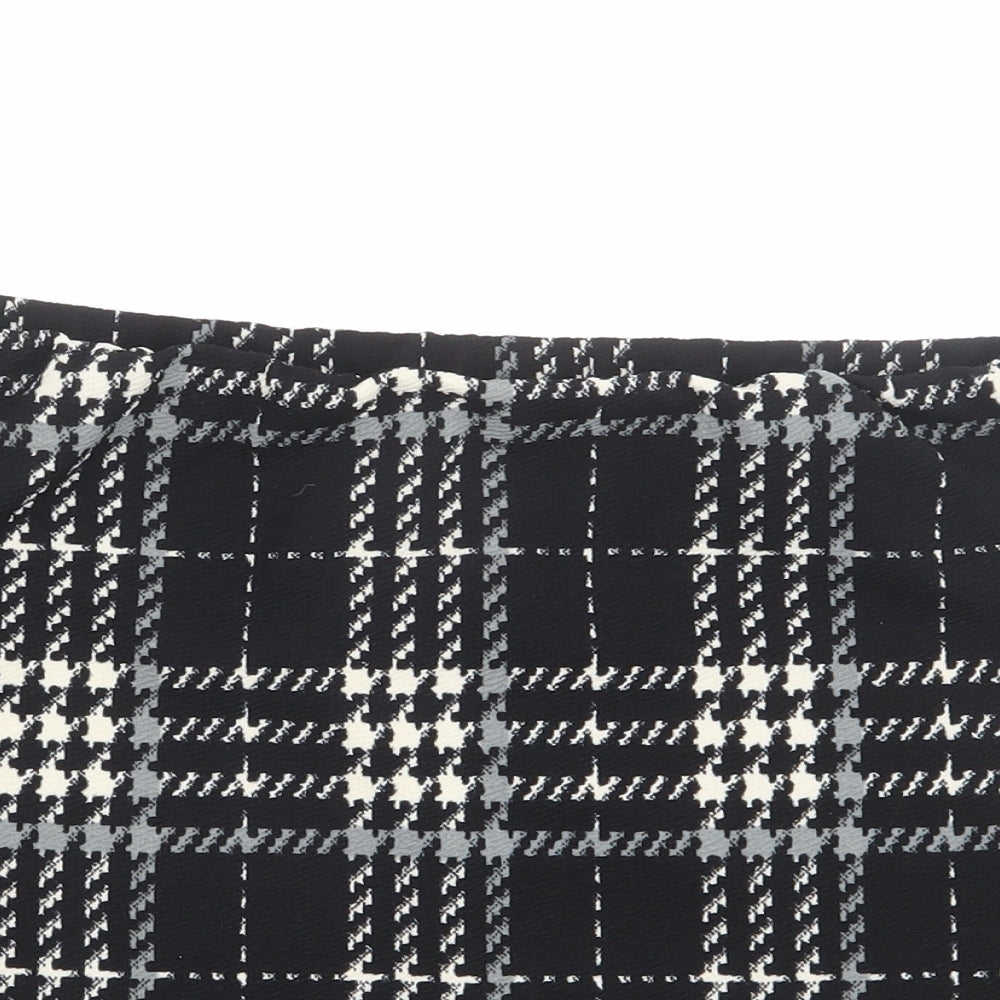 New Look Womens Black Plaid Polyester Bandage Skirt Size 16