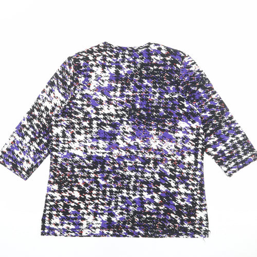 Gelco Womens Multicoloured Geometric Viscose Basic Blouse Size 18 Round Neck
