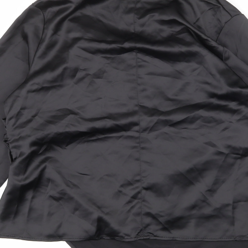 Boohoo Womens Black Polyester Basic Blouse Size 14 V-Neck