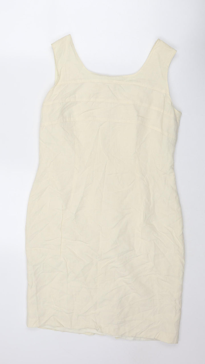St Michael Womens Ivory Modal Shift Size 12 Round Neck Zip