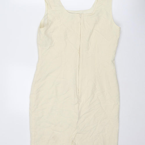 St Michael Womens Ivory Modal Shift Size 12 Round Neck Zip