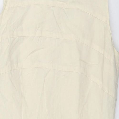 St Michael Womens Ivory Modal Shift Size 12 Round Neck Zip