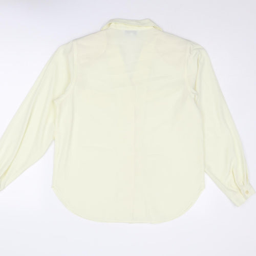 Dalia Womens Ivory Polyester Basic Button-Up Size 12 Collared