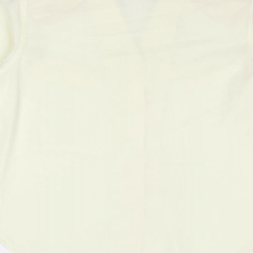 Dalia Womens Ivory Polyester Basic Button-Up Size 12 Collared