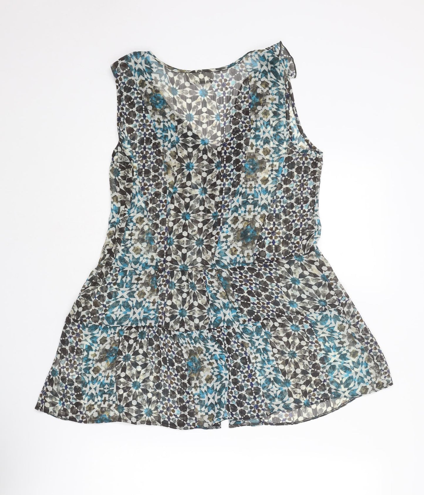 Wallis Womens Multicoloured Geometric Polyester Basic Button-Up Size S V-Neck