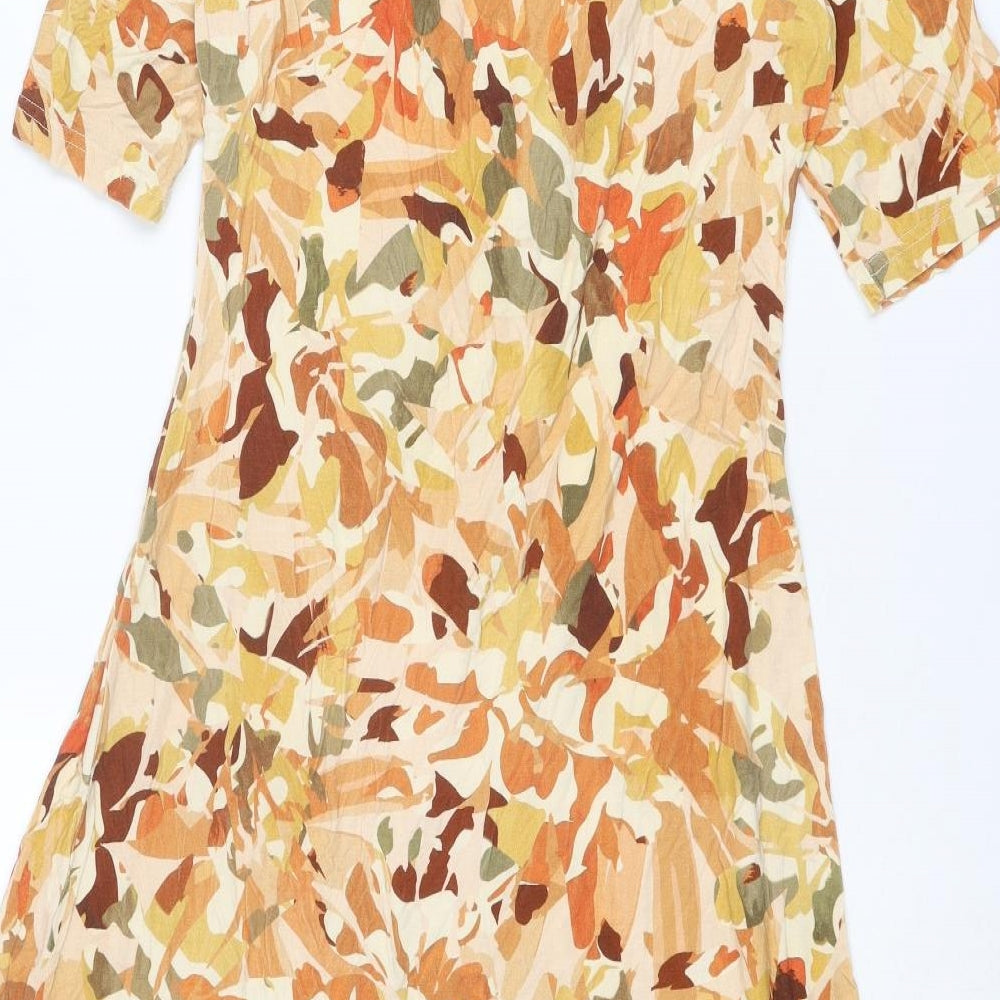 Cotswold Collections Womens Multicoloured Geometric Viscose Trapeze & Swing Size M V-Neck Pullover