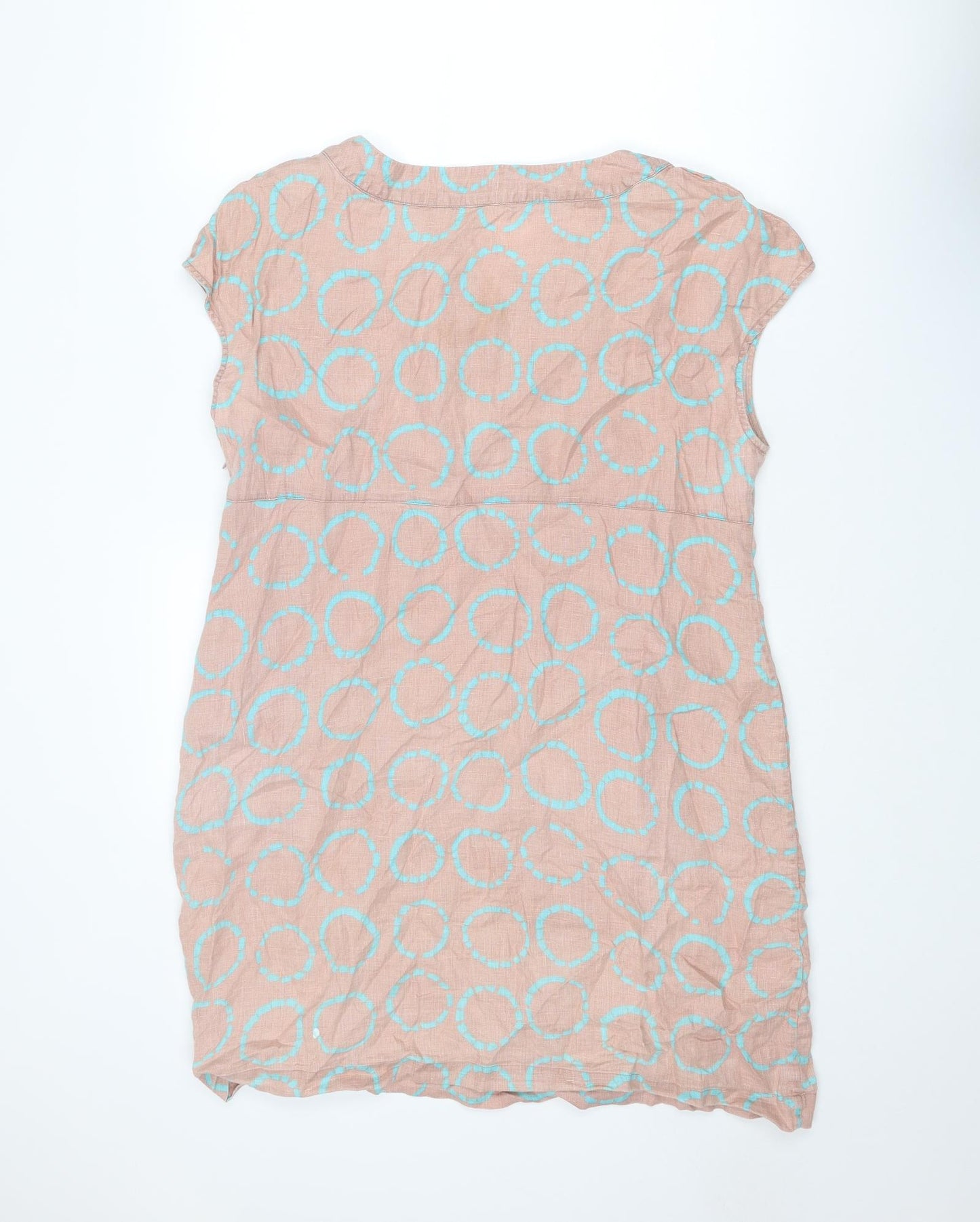 Boden Womens Pink Geometric Linen Shift Size 18 V-Neck Zip
