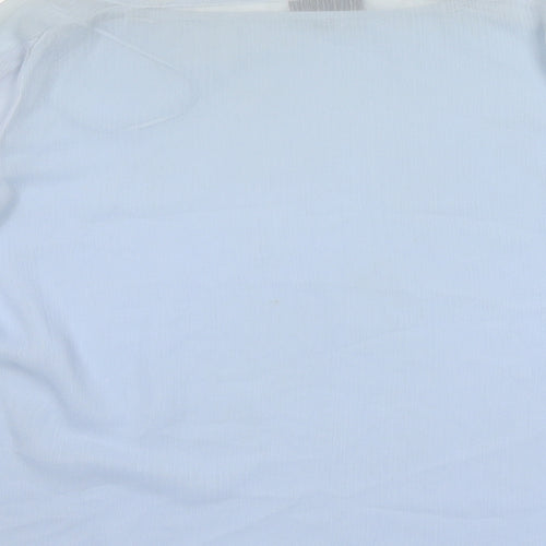 Topshop Womens Blue Polyester Basic Blouse Size 12 Boat Neck - Tie Sleeve Detail