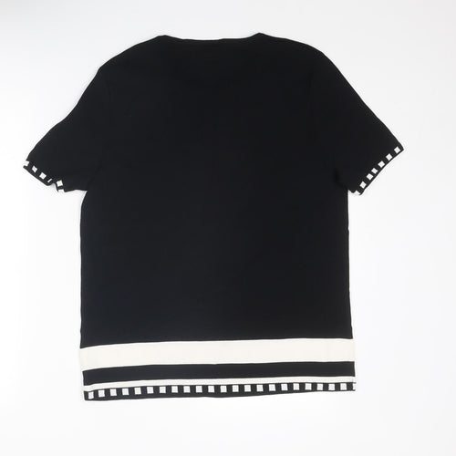Avant Garde Womens Black Round Neck Viscose Pullover Jumper Size L