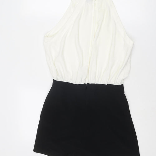 River Island Womens White Polyester Playsuit One-Piece Size 8 L3 in Button