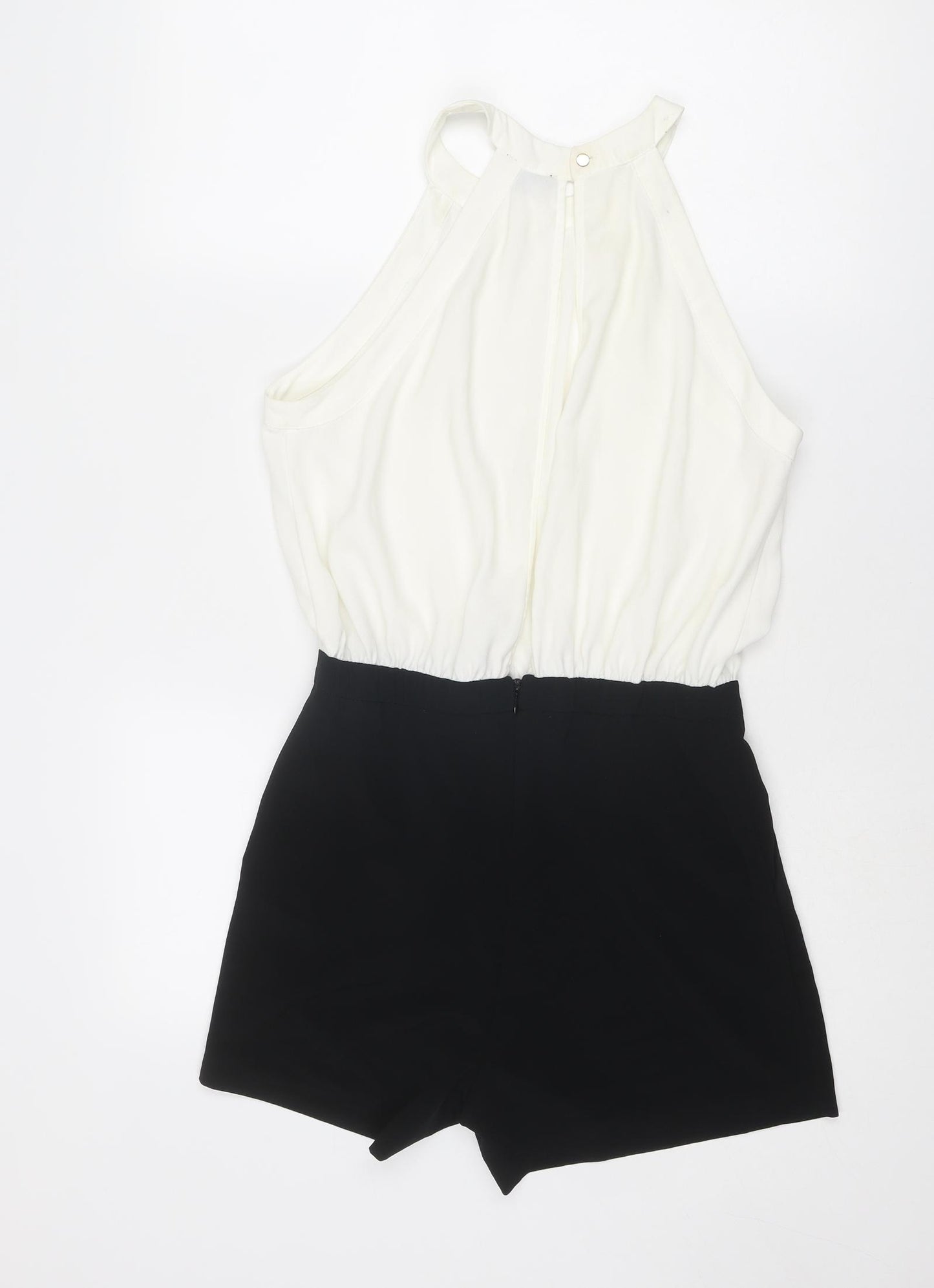 River Island Womens White Polyester Playsuit One-Piece Size 8 L3 in Button