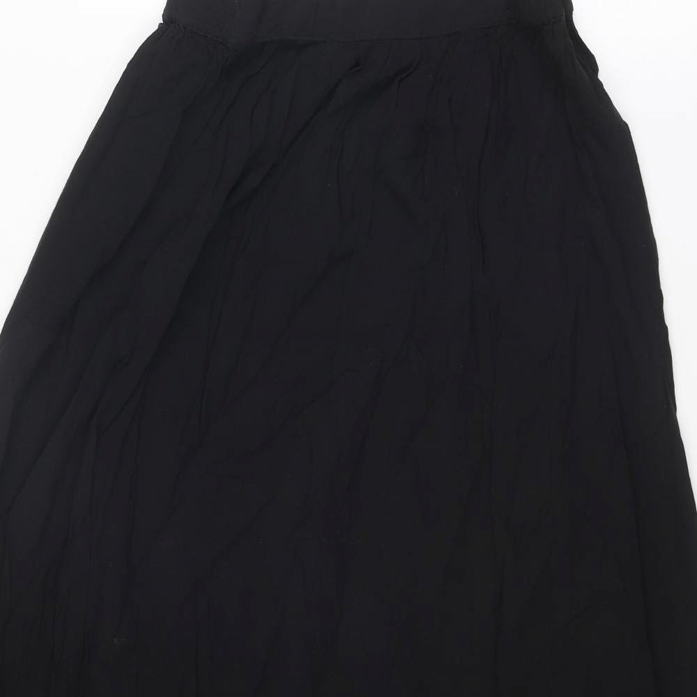 New Look Womens Black Viscose Maxi Skirt Size 12