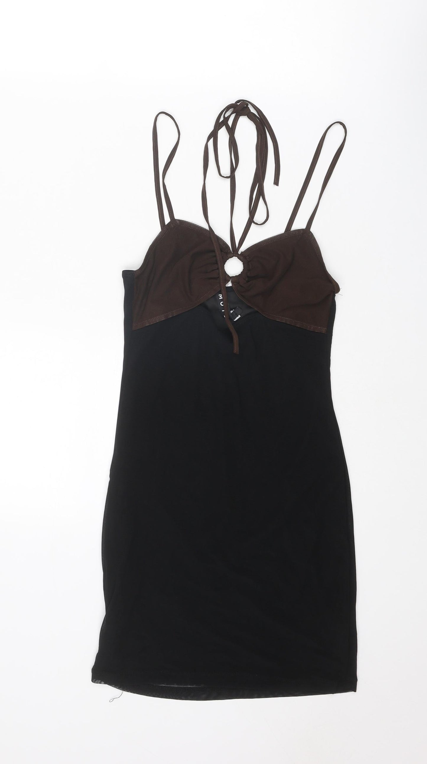 Motel Womens Black Polyester Bodycon Size S Halter Tie