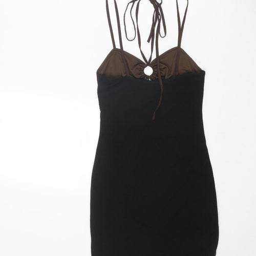 Motel Womens Black Polyester Bodycon Size S Halter Tie