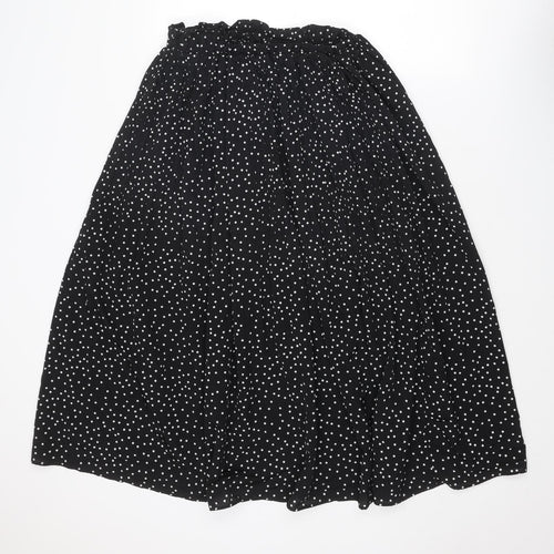 QED London Womens Black Polka Dot Polyester Peasant Skirt Size L
