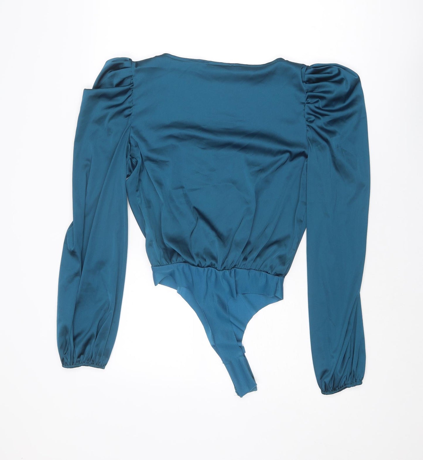 Missguided Womens Blue Polyester Bodysuit One-Piece Size 10 Snap